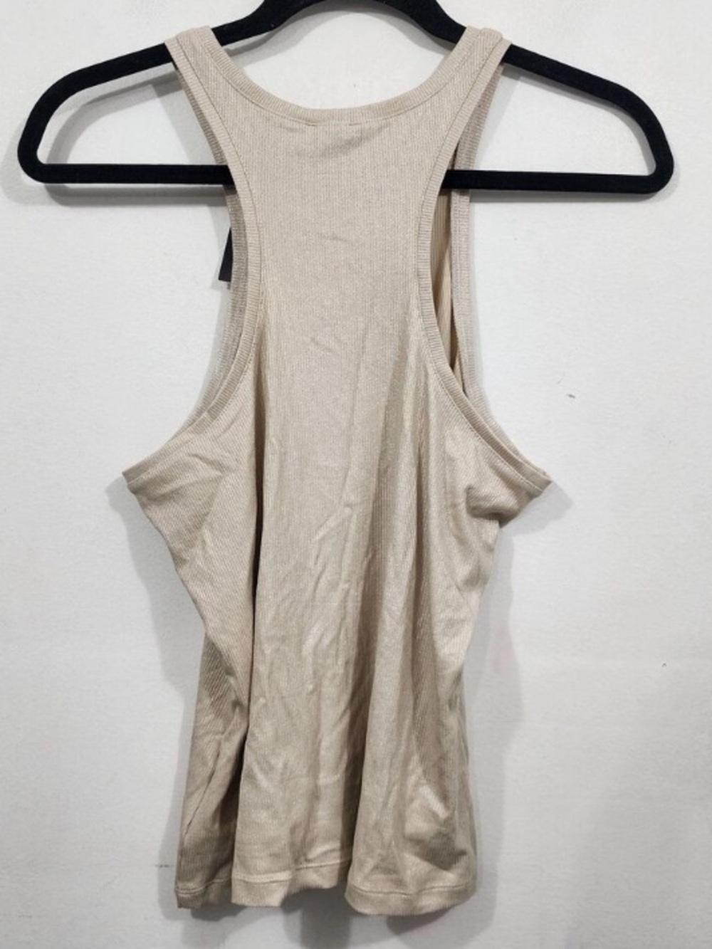 Express Beige Ribbed Racerback Tank Top - Picture 2 of 2